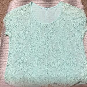 Maurices Light Green Lace Blouse